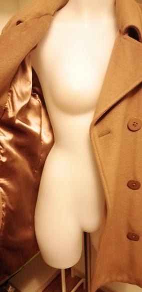 Ladies medium wool & cashmere brown coat - Picture 5 of 5